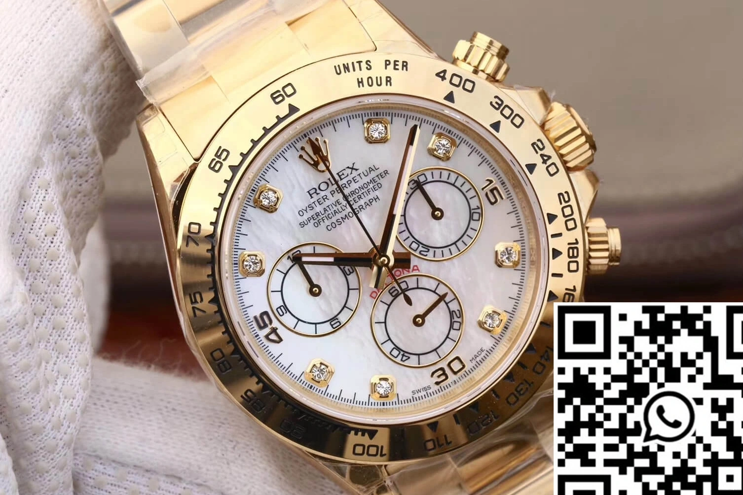 Dial Gold Daytona 116528-78598 JH Diamonds Cosmograph Factory Yellow Rolex 0419